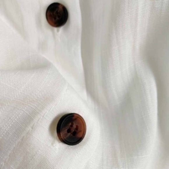 Cozy Black Button Down Shirt Dress linen minimalist - Picture 4 of 4